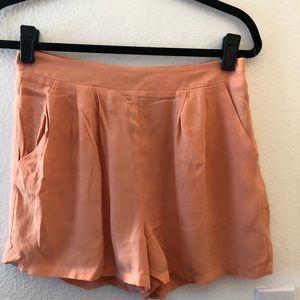 peach flowy shorts